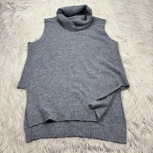 Sisters Women's S M Gray Cowl Neck Tunic Vest Sweater Lagenlook Artsy Bodywarmer